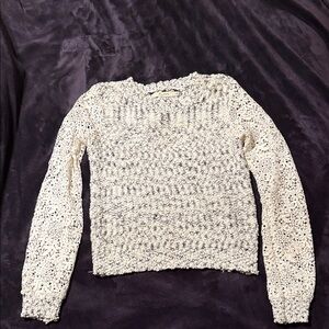 Elegant Knitted Sweater with lace sleeves